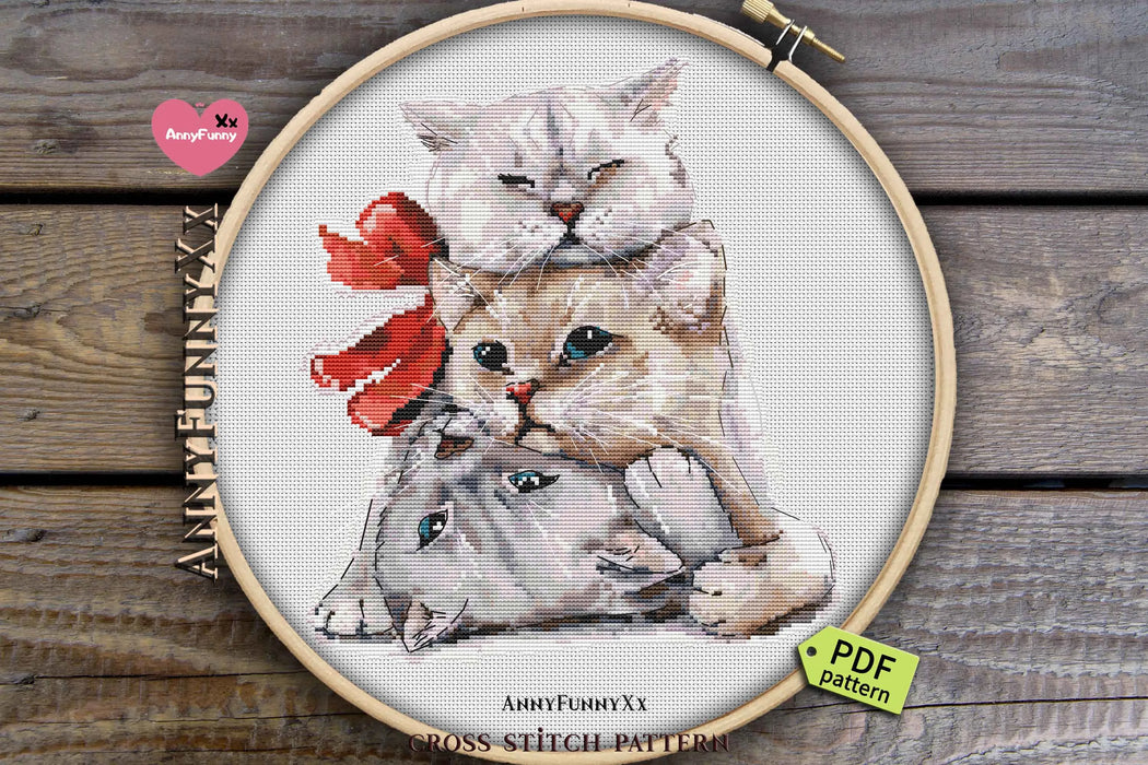 Cat Trio - PDF Cross Stitch Pattern