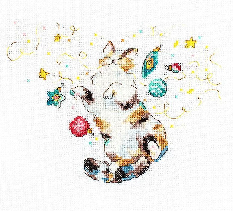 Cat's Happiness L8812 Counted Cross Stitch Kit - Wizardi