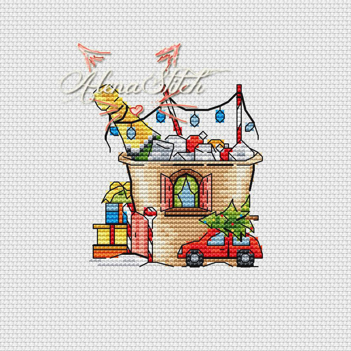 Champagne bucket - PDF Cross Stitch Pattern - Wizardi