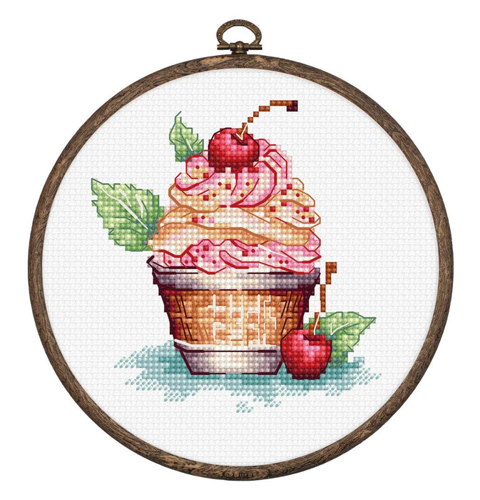 Cherry Ice Cream BC104L Counted Cross-Stitch Kit - Wizardi