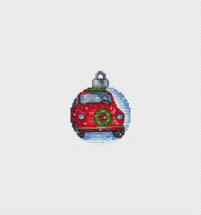 Christmas ball. Car - PDF Cross Stitch Pattern - Wizardi