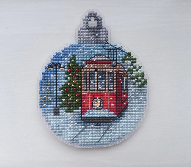 Christmas ball. Tram - PDF Cross Stitch Pattern - Wizardi