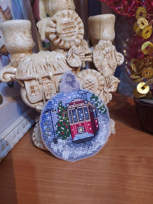 Christmas ball. Tram - PDF Cross Stitch Pattern - Wizardi