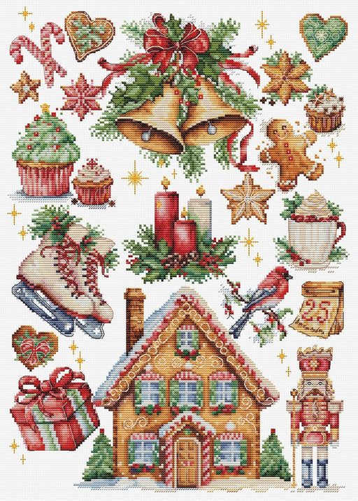 Christmas Composition B7031L Counted Cross-Stitch Kit - Wizardi