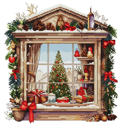 Christmas Window - PDF Cross Stitch Pattern - Wizardi