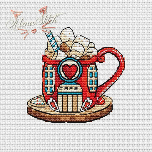 Cocoa house - PDF Cross Stitch Pattern - Wizardi