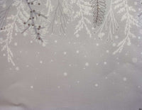 Snowy Pine Designer Printed AIDA Fabric. Canvas for embroidery with an applied background  KF-1180A