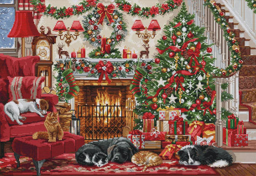 Cosy Fireplace BU5041L Counted Cross-Stitch Kit - Wizardi