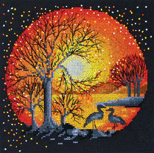 Counted Cross-stitch kit - Heron at sunset AH-021 - Wizardi