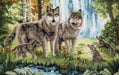 Counted cross stitch kit Wolf family M-469C - Wizardi