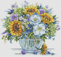Bouquet with sunflowers - PDF Cross Stitch Pattern