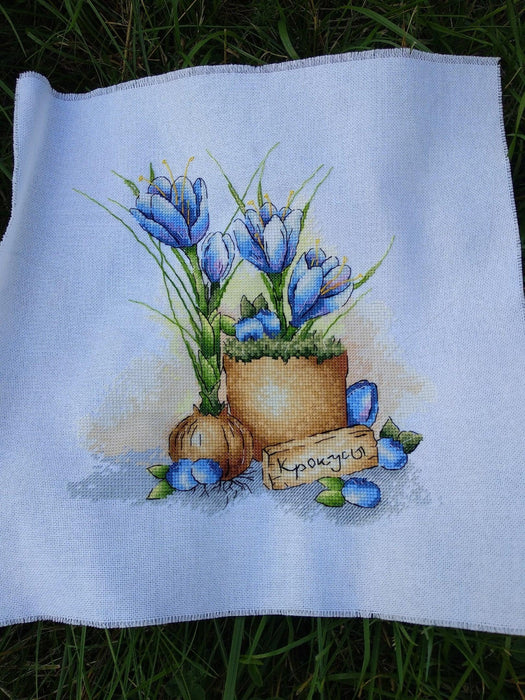 Crocuses - PDF Cross Stitch Pattern - Wizardi