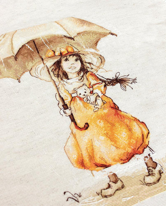 Girl with Umbrella B1065L Counted Cross-Stitch Kit