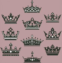 Crowns - PDF Free Cross Stitch Pattern - Wizardi