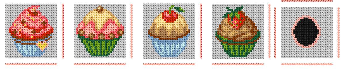 Cupcakes 162CS Counted Cross-Stitch Kit - Wizardi