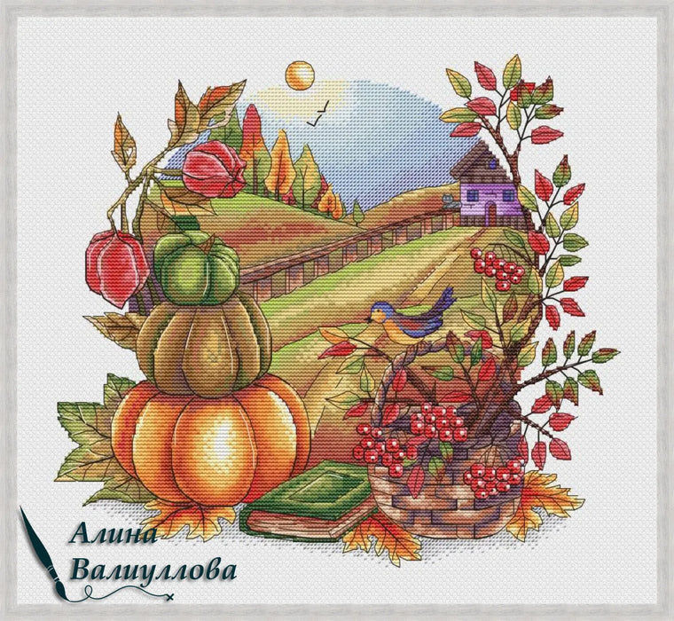 Autumn Basket - PDF Cross Stitch Pattern