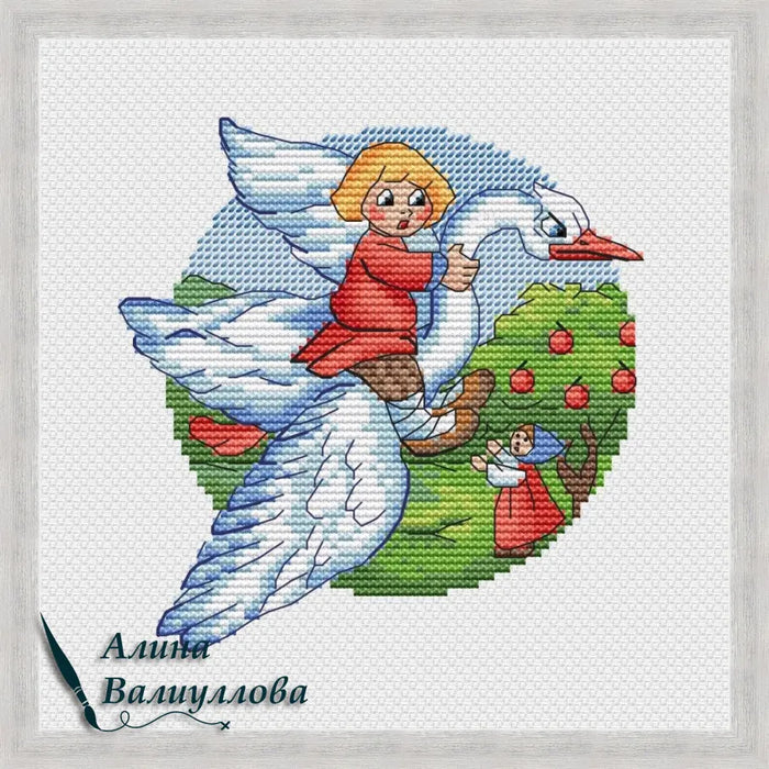 Fairy tale of Magic Swan Geese - PDF Cross Stitch Pattern