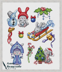 Winter Bunnies - PDF Cross Stitch Pattern