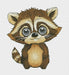 Cute Raccoon - PDF Cross Stitch Pattern - Wizardi