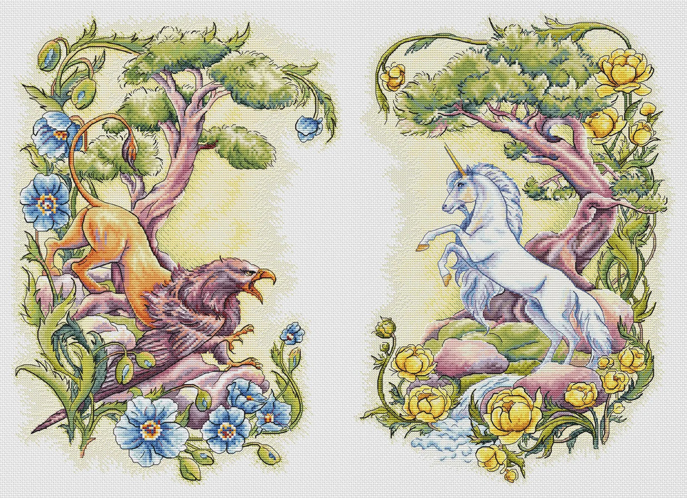 Diptych. Gryphon - PDF Cross Stitch Pattern