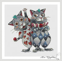 Tweedledum and Tweedledee - PDF Cross Stitch Pattern