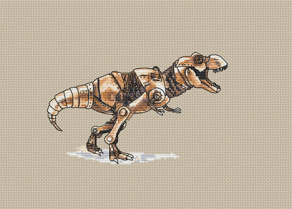 Steampunk T-Rex - PDF Cross Stitch Pattern