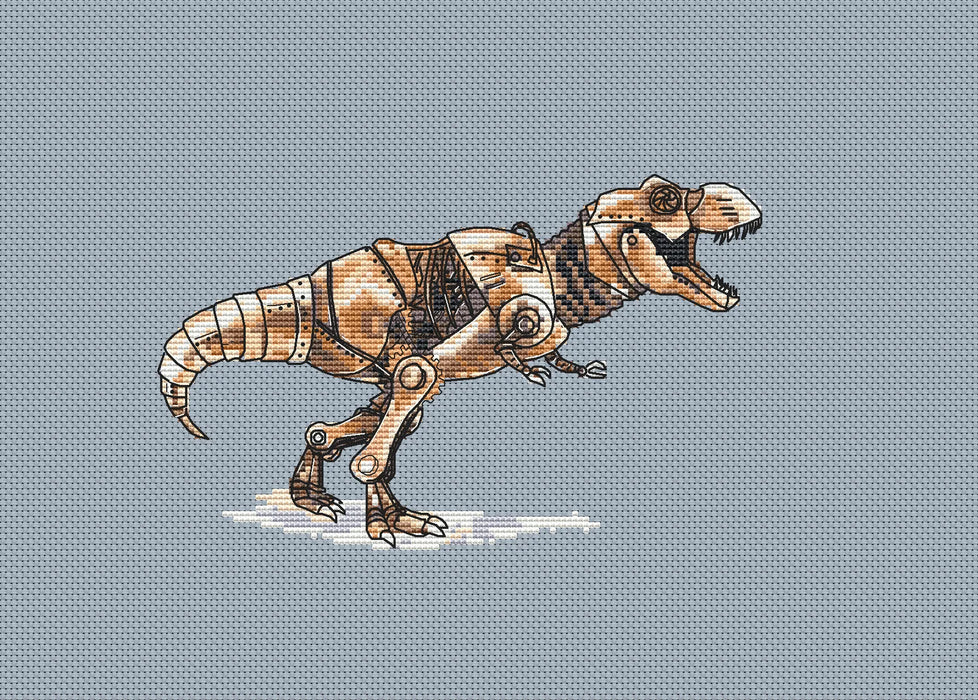 Steampunk T-Rex - PDF Cross Stitch Pattern