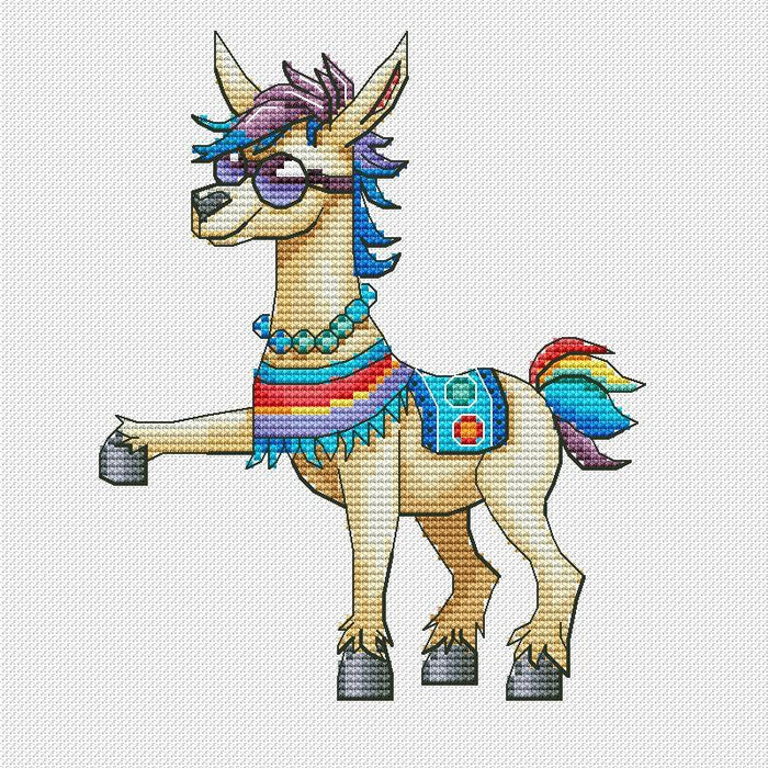 Disco Lama - PDF Cross Stitch Pattern - Wizardi