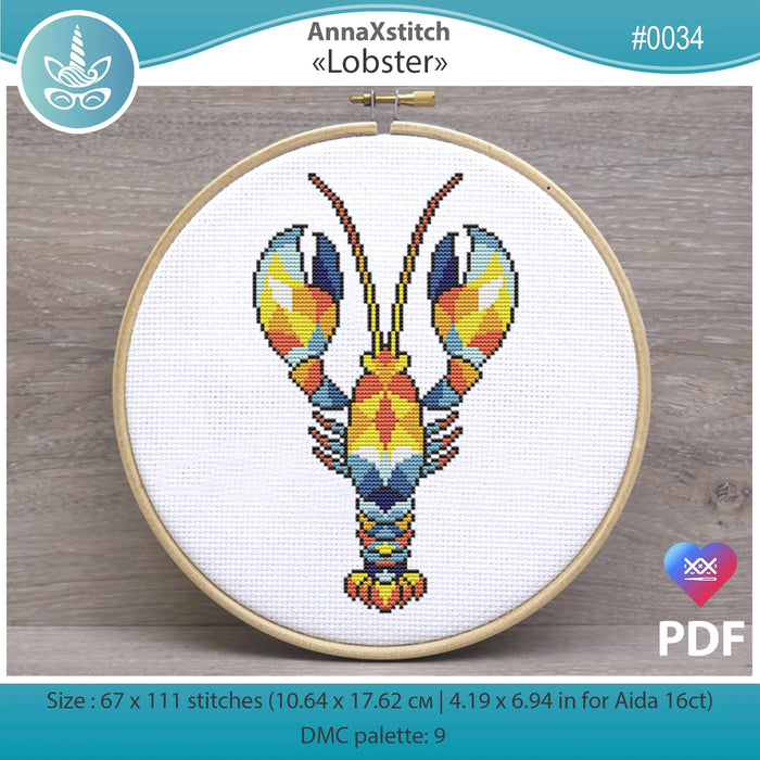 Lobster - PDF Cross Stitch Pattern