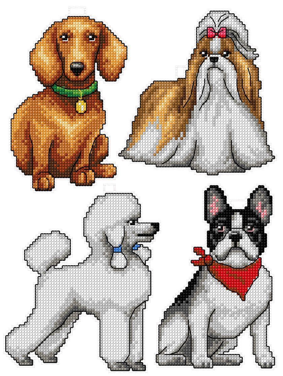 "Dogs" 122CS Counted Cross-Stitch Kit - Wizardi