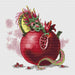 Dragon and pomegranate - PDF Cross Stitch Pattern - Wizardi