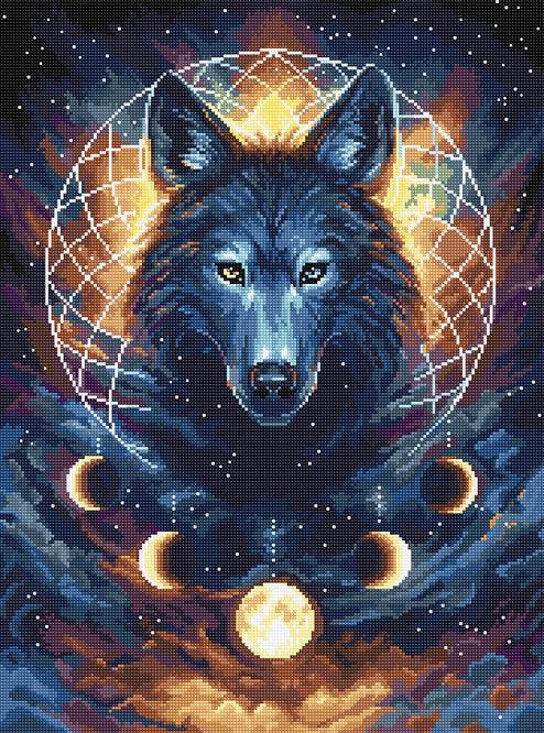 Dream Catcher Wolf L8069 Counted Cross Stitch Kit - Wizardi