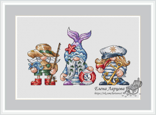 Dwarfs Fishermen - PDF Cross Stitch Pattern - Wizardi