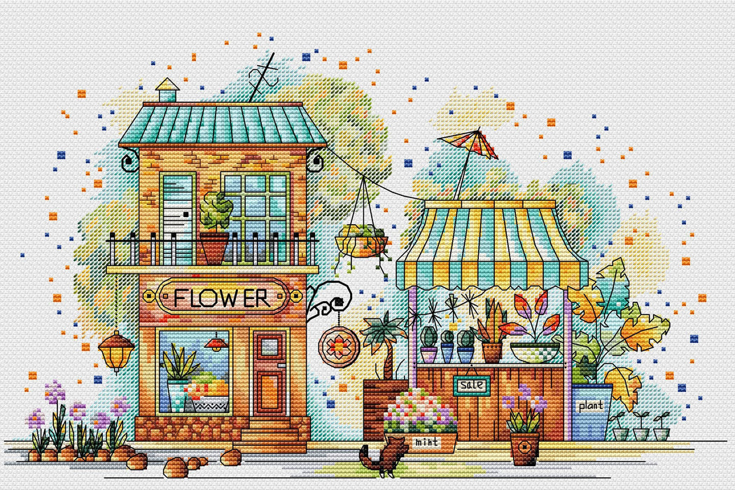 Flower street - PDF Cross Stitch Pattern