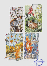 Fluffy Seasons - PDF Cross Stitch Pattern