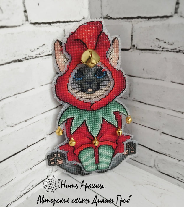 Thai cat with costumes - PDF Cross Stitch Pattern