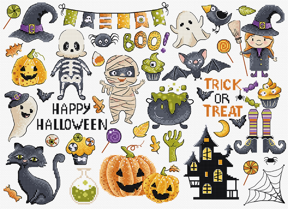 Halloween Sampler L8225 Counted Cross Stitch Kit