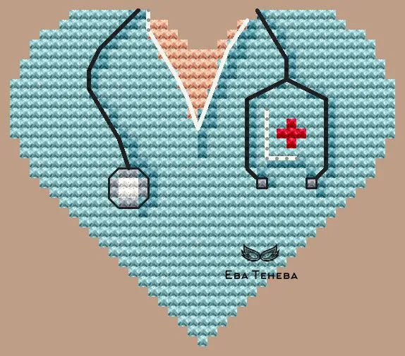 Medic (in green) - Free PDF Cross Stitch Pattern