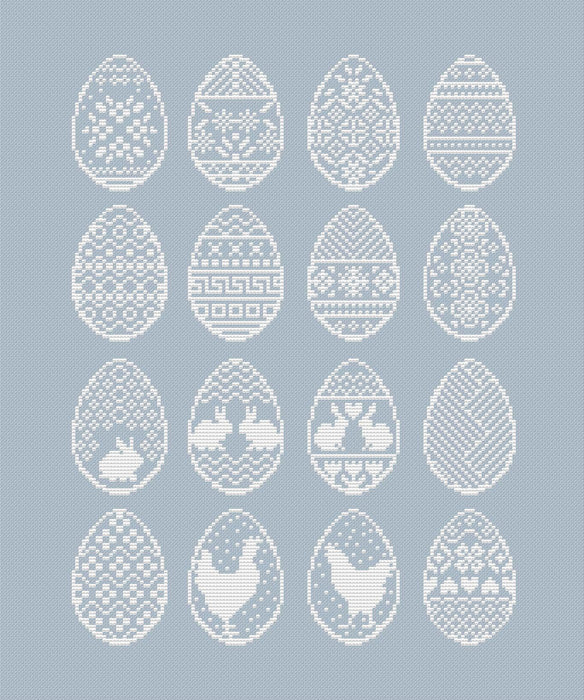 Easter Eggs - PDF Cross Stitch Pattern - Wizardi