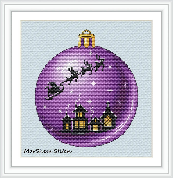 Santa over the City - PDF Cross Stitch Pattern