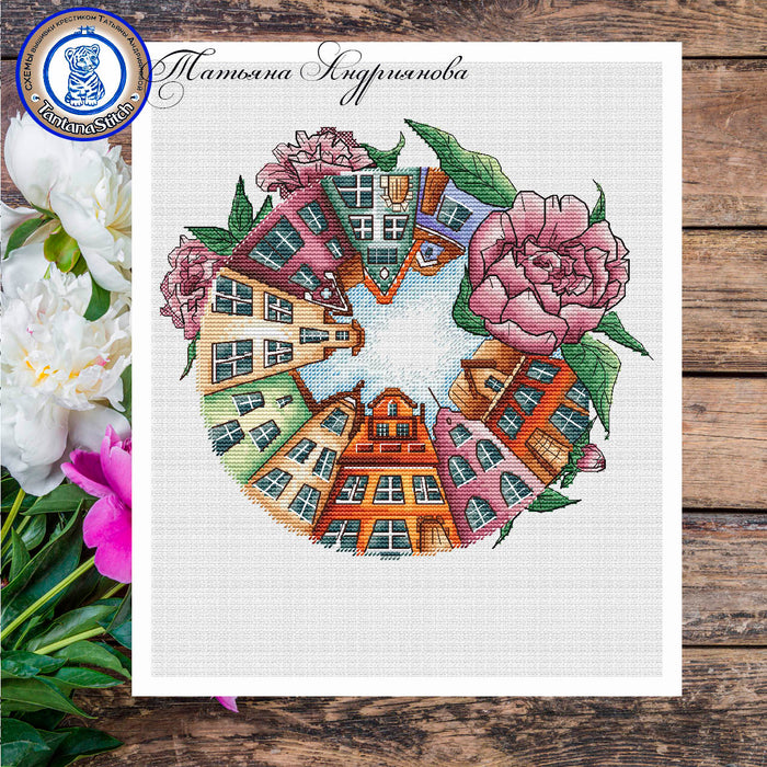 The City of Flowers. Color - PDF Cross Stitch Pattern