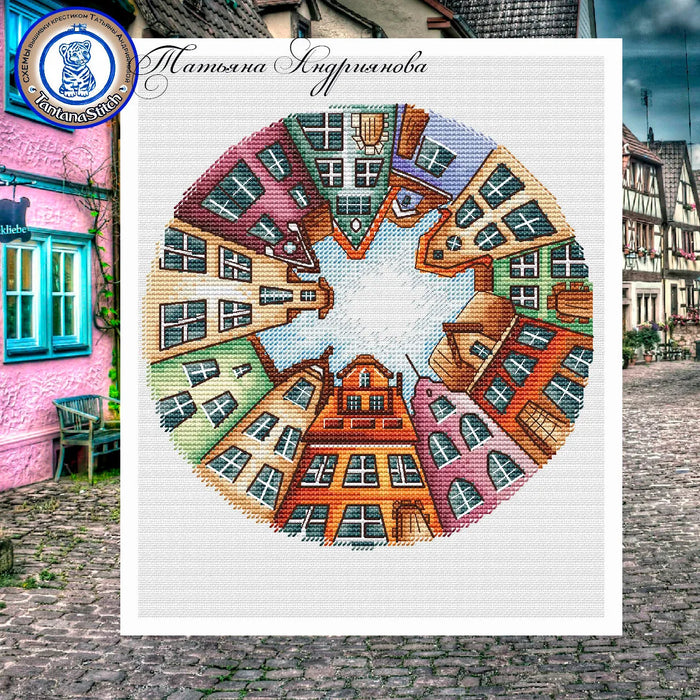 The old Courtyard - PDF Cross Stitch Pattern