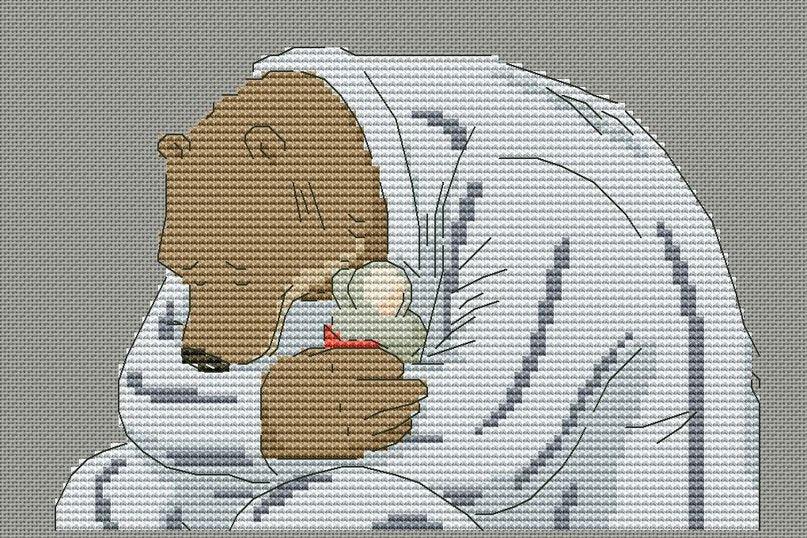 Ernest and Celestine - PDF Free Cross Stitch Pattern - Wizardi