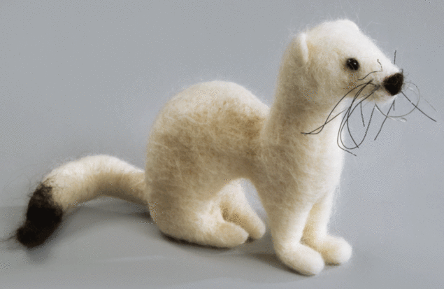 Felting kit Snowy ermine V-136C - Wizardi