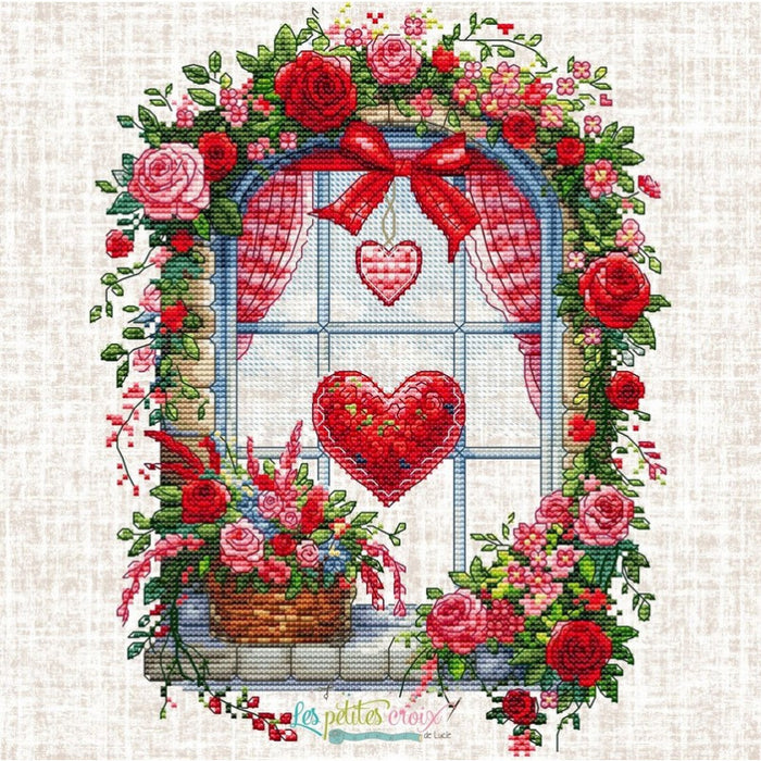 Valentine Window - PDF Cross Stitch Pattern