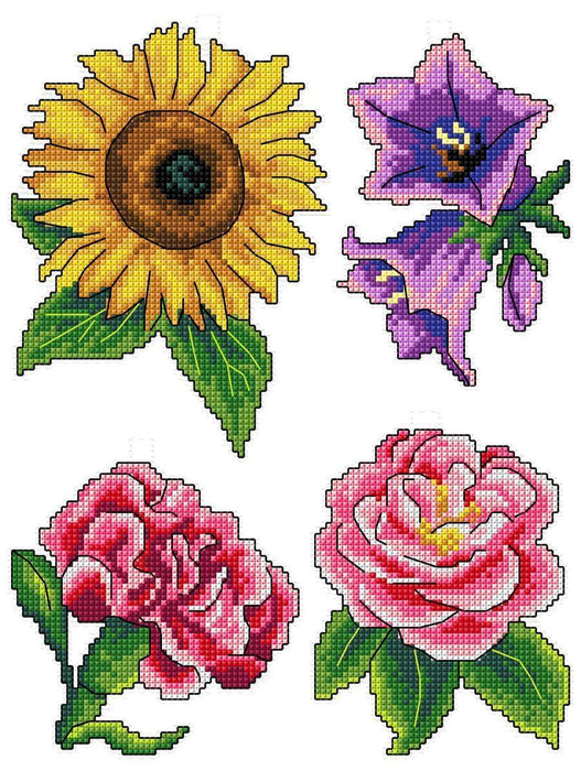 "Flowers" 124CS Counted Cross-Stitch Kit - Wizardi