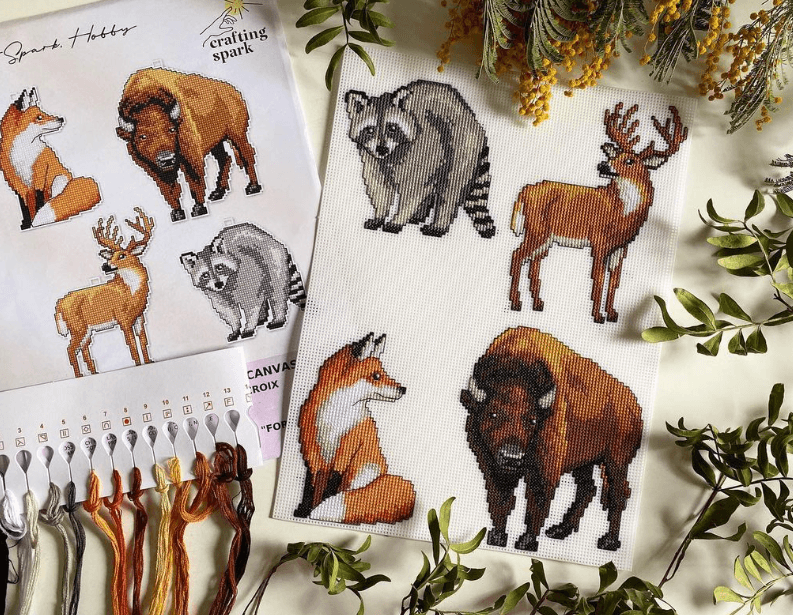 "Forest Animals" 125CS Counted Cross-Stitch Kit - Wizardi