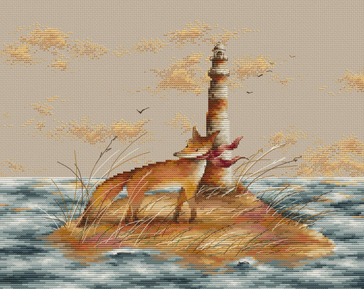 Fox on Island CD006l Counted Cross-Stitch Kit - Wizardi