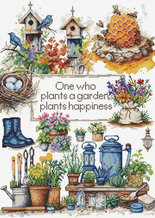 Garden Plants B2424L Counted Cross-Stitch Kit - Wizardi