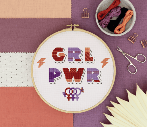 Girl Power - PDF Free Cross Stitch Pattern - Wizardi